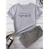 Perfectly Imperfect Letter Print Women's T-shirt Harajuku Casual Short Sleeve Black T-Shirt Female Summer Street Clothes Girl