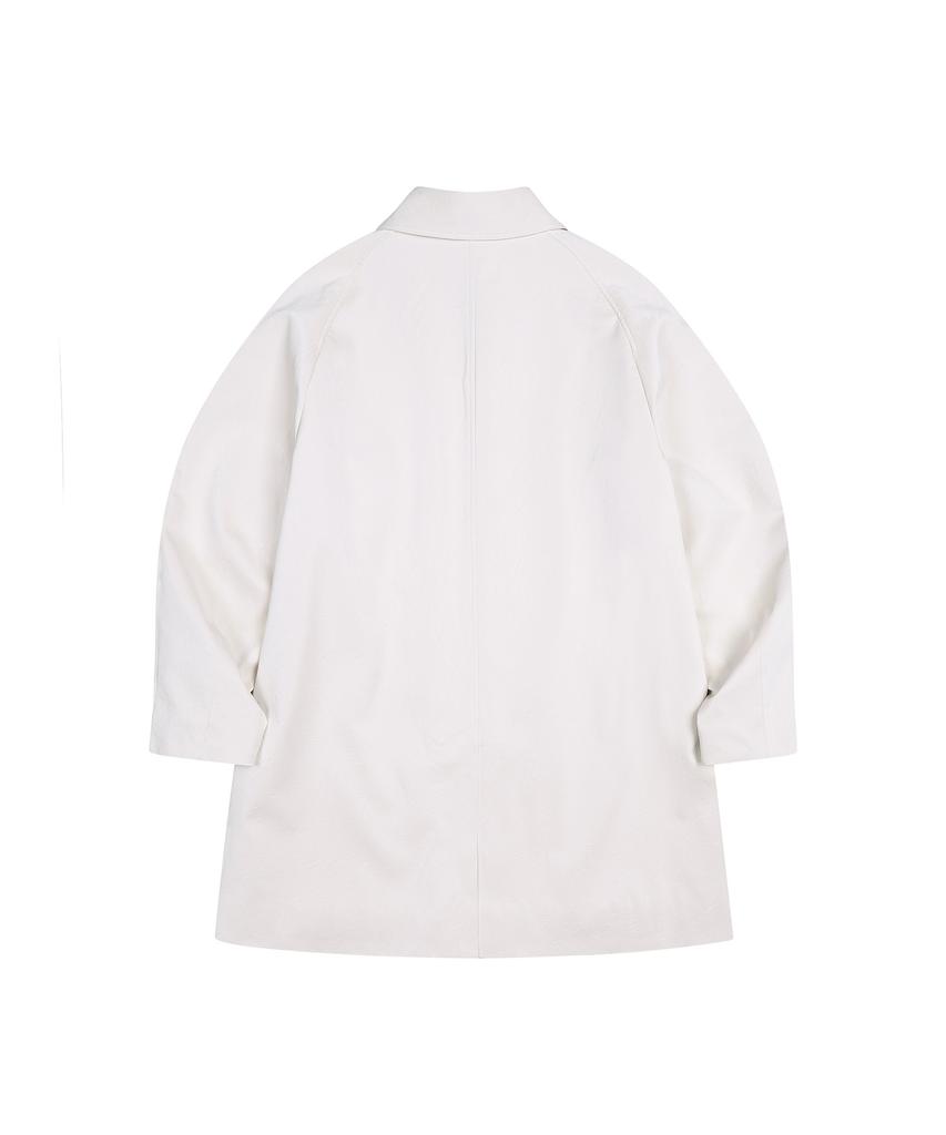 Yuthentic Leather-Like Coat-Style Padded Jacket White Oe3Ar80001