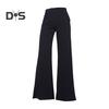 Women Long Pants Elastic High Waist Pockets Solid Color Trousers Casual Loose Fit Wide Leg Flared Pants Streetwear