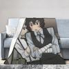 Плед Dazai Bungo Stray Dogs Велюровый Весна Осень Портативный Ультра-Мягкий Плед для Кровати Офиса Плюшевое Тонкое Одеяло