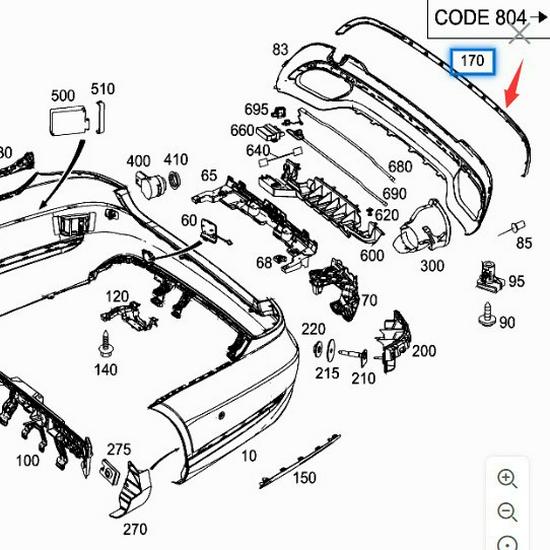 Rear Bumper Trim Bright Strip for Mercedes-Benz E-Class 212 E260
