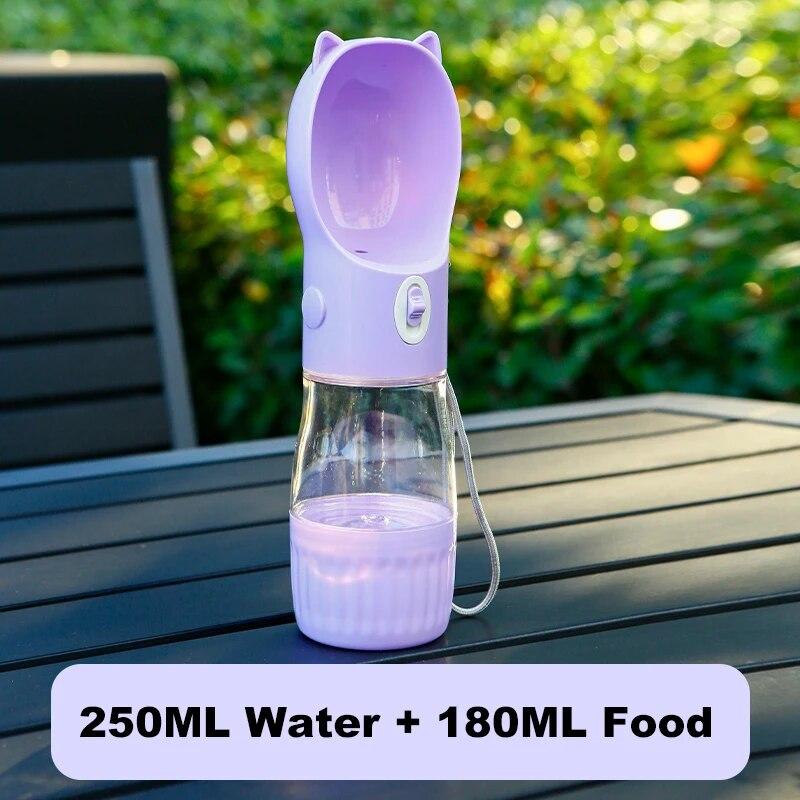 Portable Dog Water Bottle With Food Cup For Dog Cats Outdoor Walking Drinking Feed Dispenser Pet Supplies