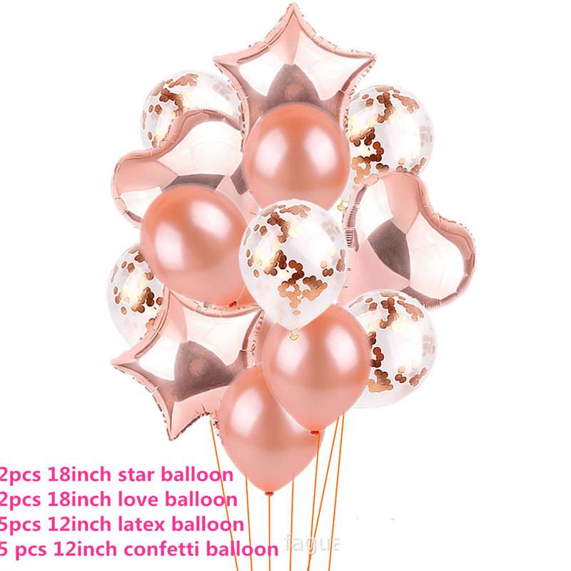 14pcs12inch Latex Colorful Balloons Confetti Air Balloons Inflatable Ball Helium Balloons