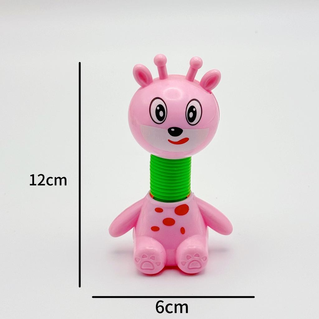 Pop Tube Giraffe Sensory Toys Stress Relief Decompression Stretched Cartoon Deer Fidget Toys For Kids Boys Girls Party Gifts