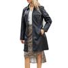 New Mid Length Leather Jacket With Waistband Women's Long Sleeved Leather Trench Coat Fashion British Coat