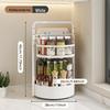 Black Double-Layer Rotating Kitchen Spice Rack