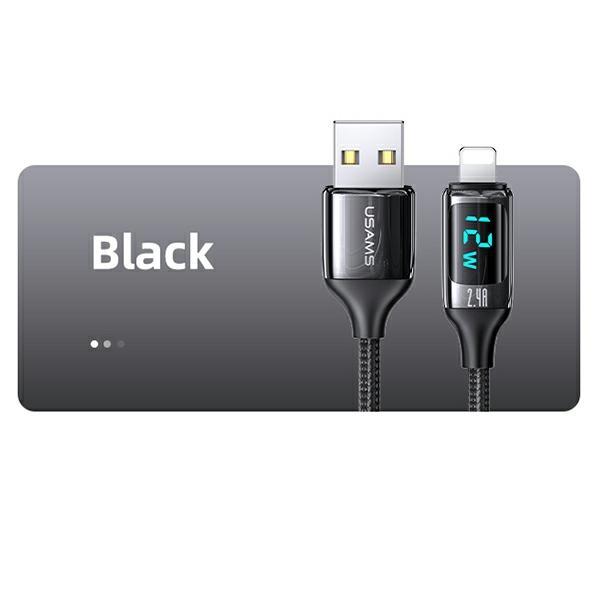 Kabel Lightning USAMS 1.2m Szybkie ładowanie Czarny
