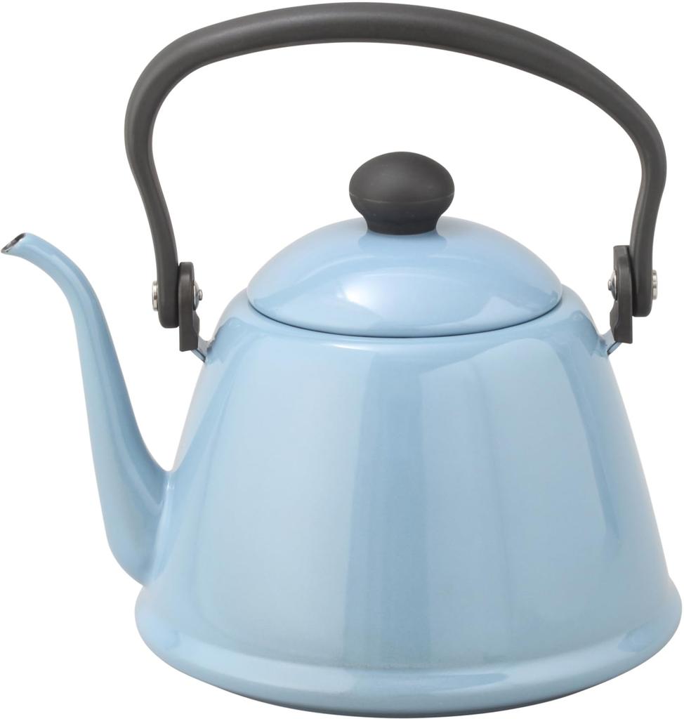Nodahoro Drip Kettle Induction Heat BG II, Enamel, Compatible, Resistant, Blue-Gray, 2L, DK-200