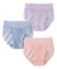 Nissen Regular Full Lace Peach and 10L Women's Shorts, Panties, 3-Pack, Pink, Lavender, Blue,