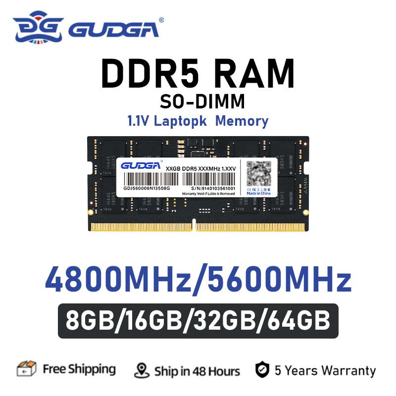 GUDGA ОЗУ DDR5 8 ГБ 16 ГБ 32 ГБ 4800 МГц 5600 МГц 1,1 В ddr5 память Для ноутбука Ноутбука память DDR5 SODIMM ОЗУ MIniPC Готов к оптовой продаже