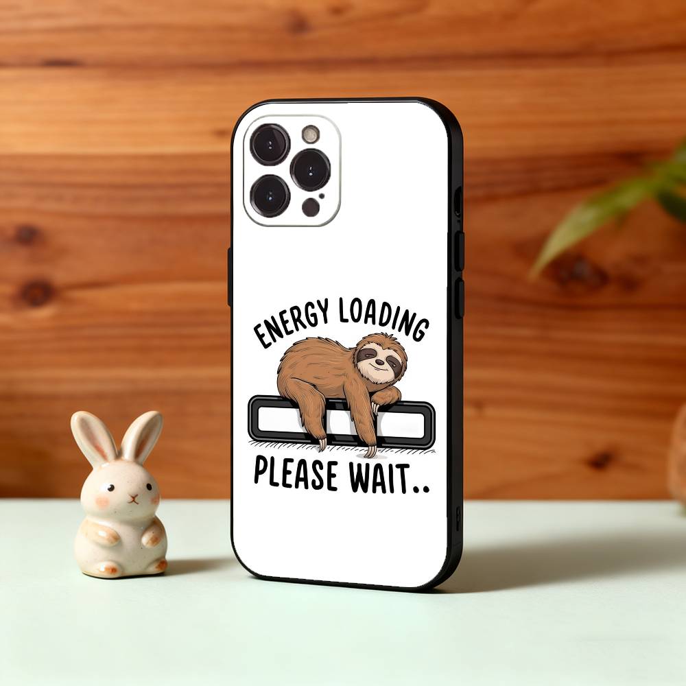 Animal Cute Cartoon Sloth Phone Case For iPhone17,16,15,14,13,12,Plus,Pro Max, 5G Others Soft Black Cover