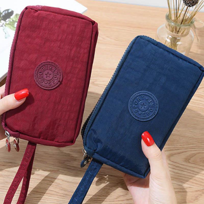 Vogue Three-Layer Coin Zipper Phone Bag 2019 New High Quality Hot Sale Solid Fashion Popular 1PC Card Short Wallet Key Purse Women Canvas