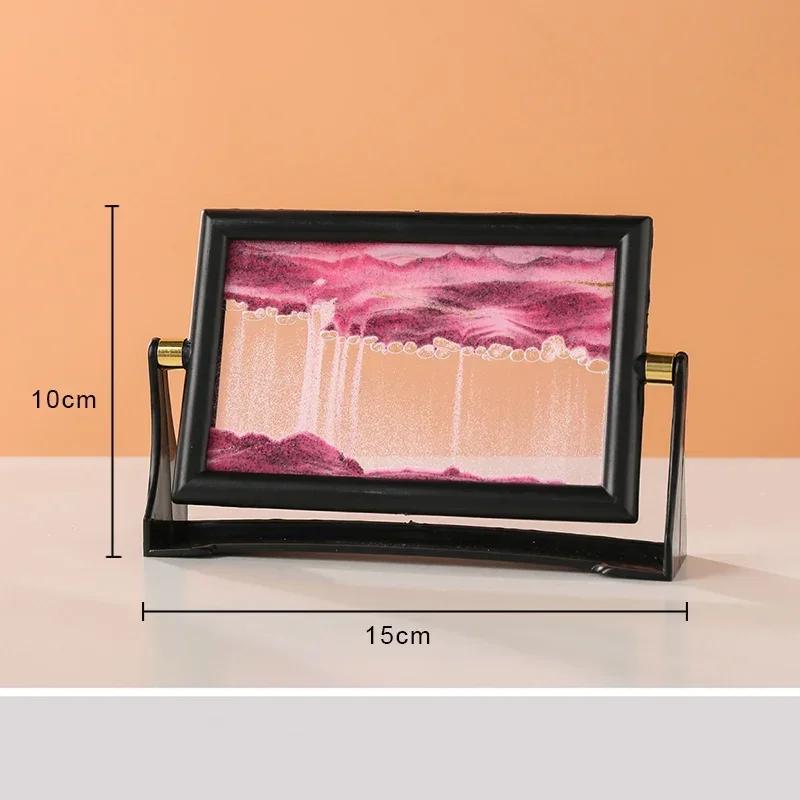 Creative Moving Sand Art Painting Square Glass 3D Deep Sea Sandscape Quicksand Hourglass Rotatable Flowing Sand Home Decor Gifts