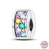 Подходит для Fasion 925, оригинальный браслет, 100% стерлинговое серебро 925 пробы, блестящие красочные циркониевые подвески в форме сердца, бусины, изысканные ювелирные изделия своими руками, подарок
