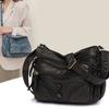 Модный винтажный женский мягкий кожаный handbag Женская компактная подмышечная сумка Повседневная ретро мини-сумка на плечо Премиум