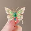 Rhinestone Green Butterfly Suit Collar Pin Retro Butterfly Brooches Green Butterfly Brooch  Daily