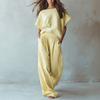 Summer European Style Casual Set Women Loose Fit Slimming Two Piece