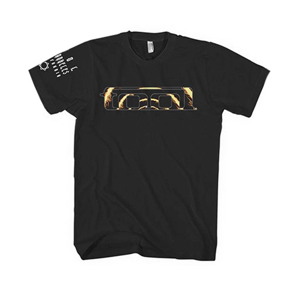Men's Tool Flame Spiral (Back & Sleeve Print) Slim Fit T-shirt XX-Large Black