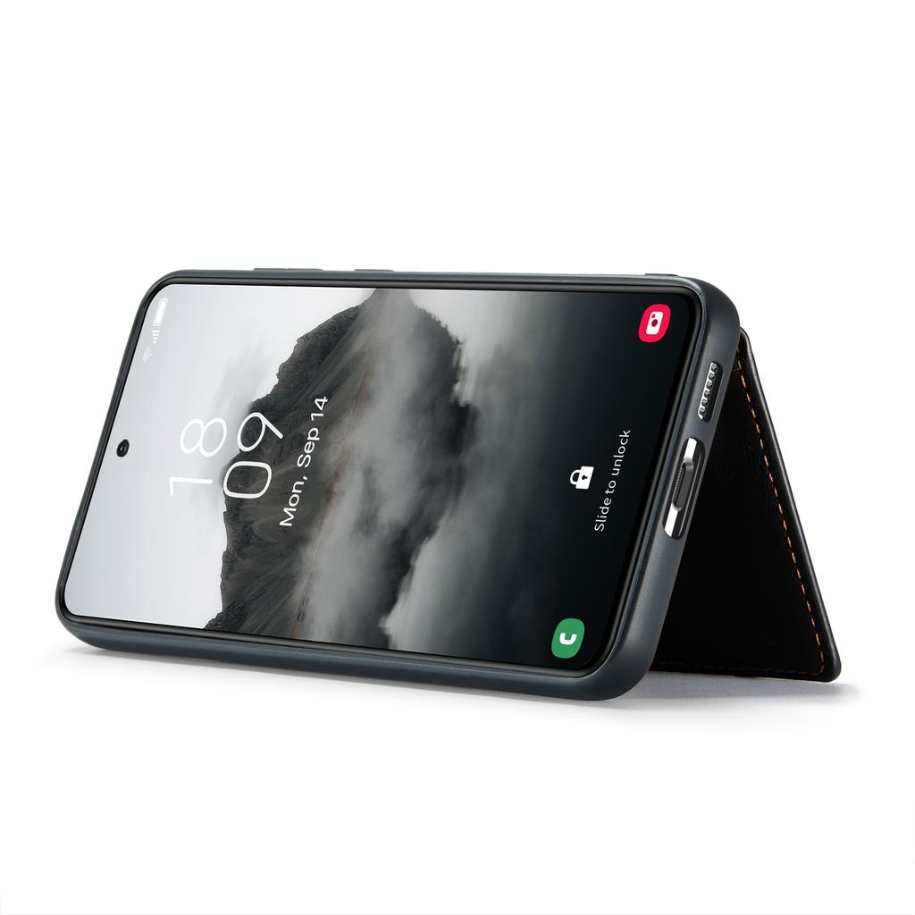 JEEHOOD J01 For Samsung Galaxy S24 Case Card Holder Kickstand Leather+TPU Retro Phone Cover