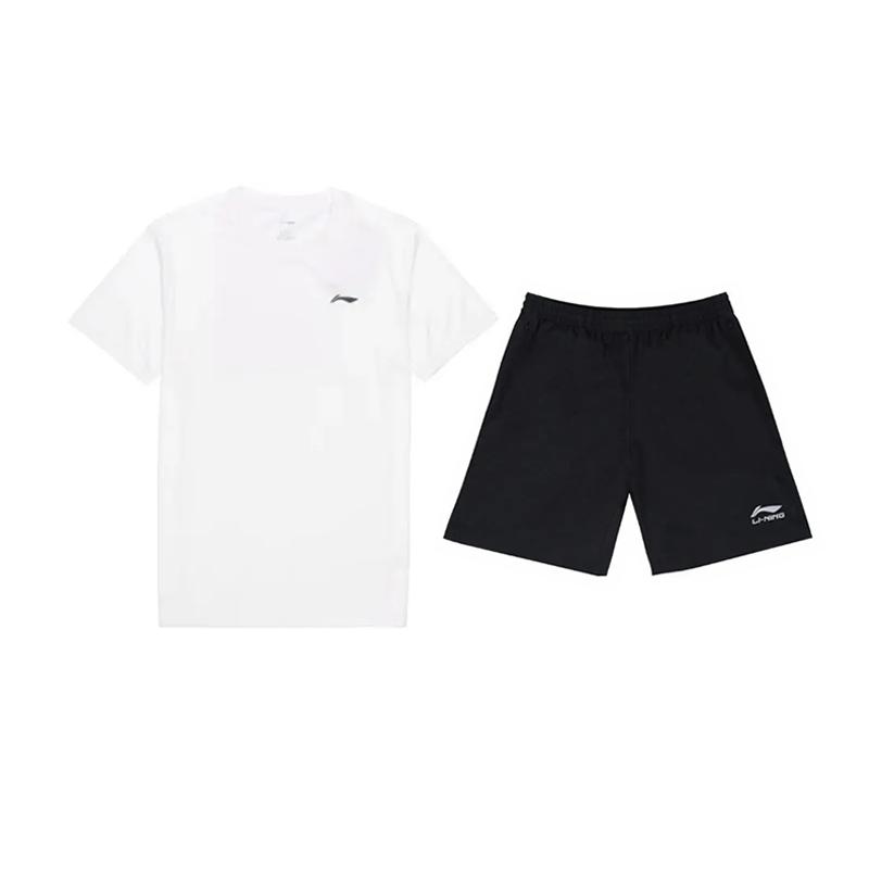 Li Ning Повседневная спортивная одежда Унисекс Белый+Черный YTST081-2+YKSV147-2