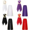 Girls Liturgical Dance Outfit Metallic Patchwork Sleeveless Dress with Asymmetrical Hem and Matching Wide Leg Pants