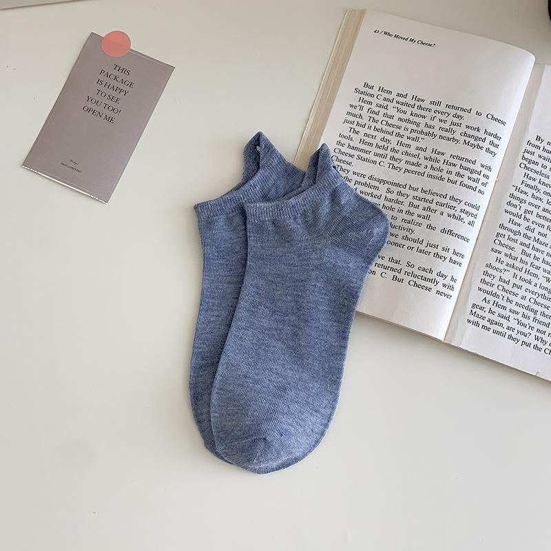 Милые женские носки до щиколотки с вышитыми смайликами, низкие носки-лоферы в японском стиле