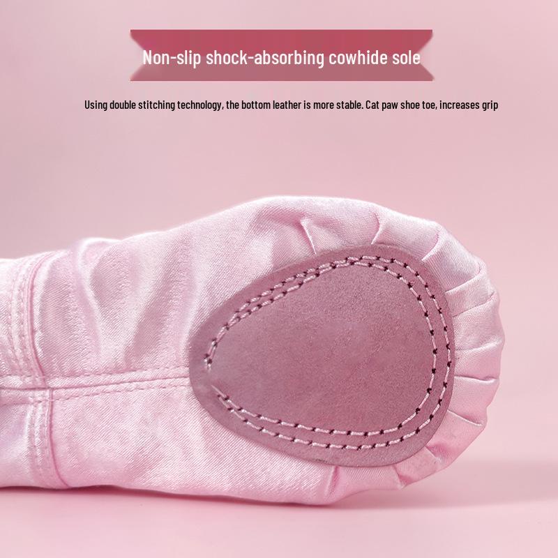 Зимние балетные туфли-лапки кошки с бархатной подкладкой для детей - Уютная танцевальная обувь
