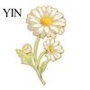 Non-snag Brooch Pin, Enamel Flower Design with Smooth Edges, Lightweight Zinc Alloy Badge for Jackets Scarves Bags Gift Decorative Clothing Pin