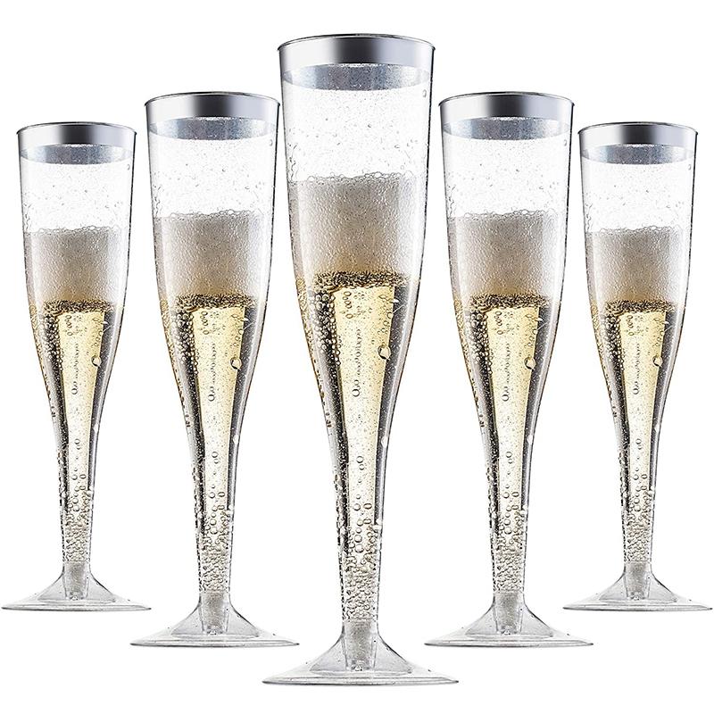 6шт одноразовые пластиковые бокалы для вина, коктейли, шампанское, вино, стаканы для стеклянных флейт
