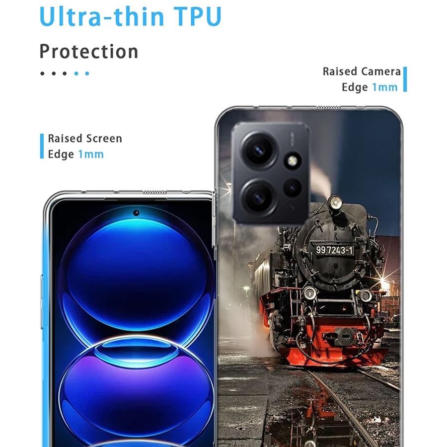 Steam Train Phone Case For Redmi Note 14 15 Pro 5G 13 12 Pro Plus 11 11T 11E 11S 10 Pro 10S 9 9S Cover Cell Clear TPU Capa Compa