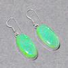 Green Australian Triplet Opal Oval Shape Gemstone Earring Jewelry 2.1" PT 3421