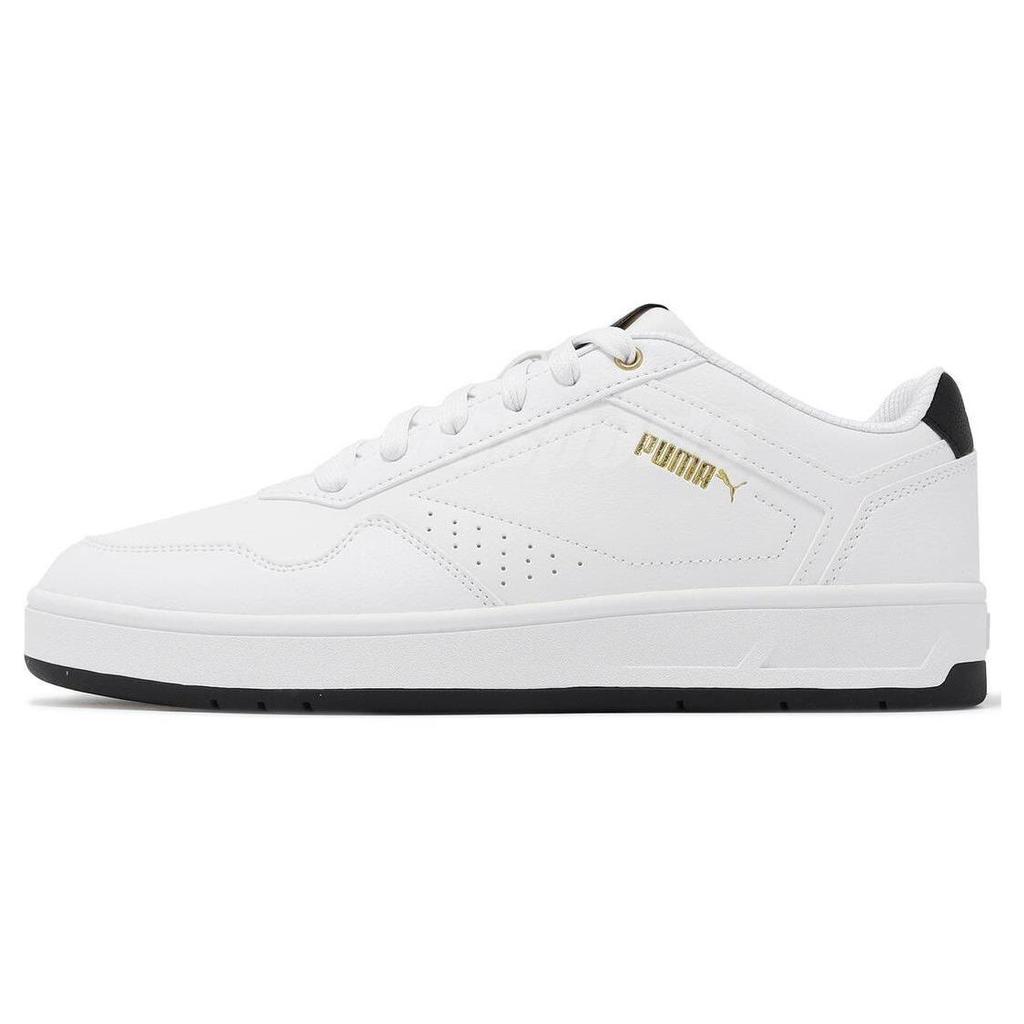 Puma Court Classic White Black Gold Unisex Sneakers 395018-07