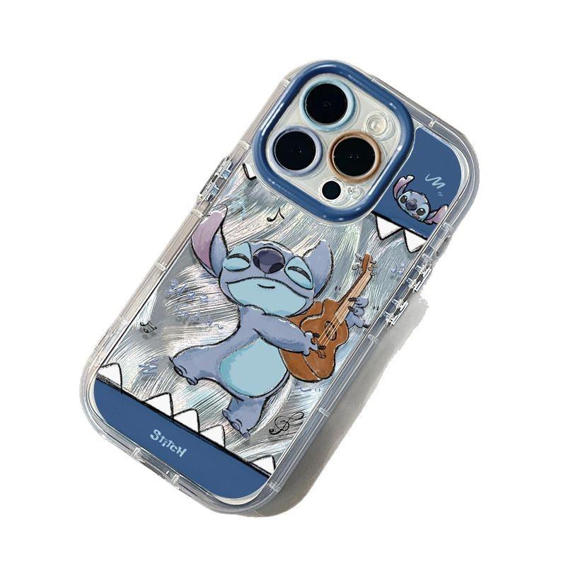 Чехол-перо Stitch для гитары для Apple 16/15/Huawei Honor Xiaomi Чехол для телефона 13 Pro Max Полное покрытие