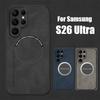 Деловой чехол из натуральной овчины для Samsung Galaxy S26 Ultra S25 Edge S24 Plus с автомобильным держателем, магнитным креплением, защитой камеры, противоударной крышкой