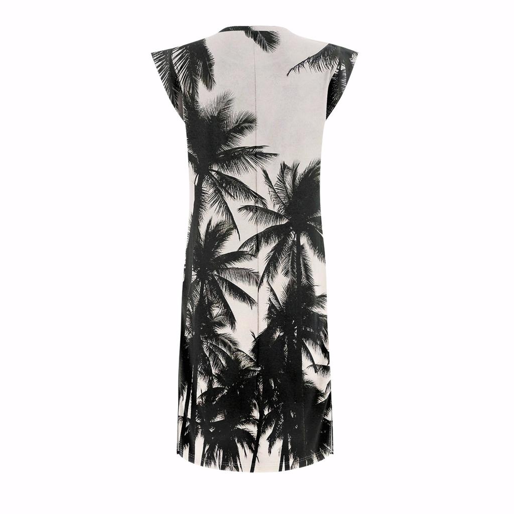 Летние платья для женщин с круглым вырезом, повседневное свободное пляжное платье с разрезом и карманами