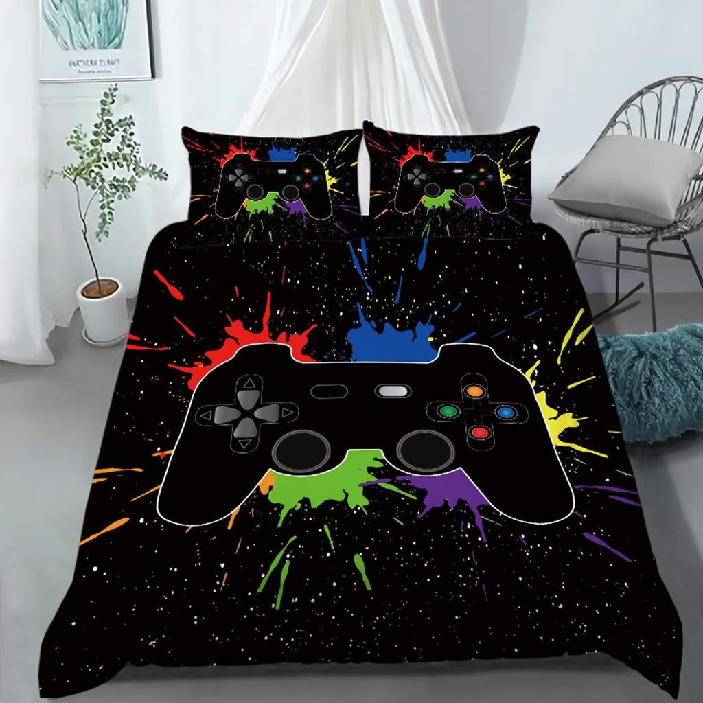 Play Designs Duvet Cover Pillowcase Gaming Bedding Set Video Games Adult Boy Girl Bedroom Decoration Single Double Size