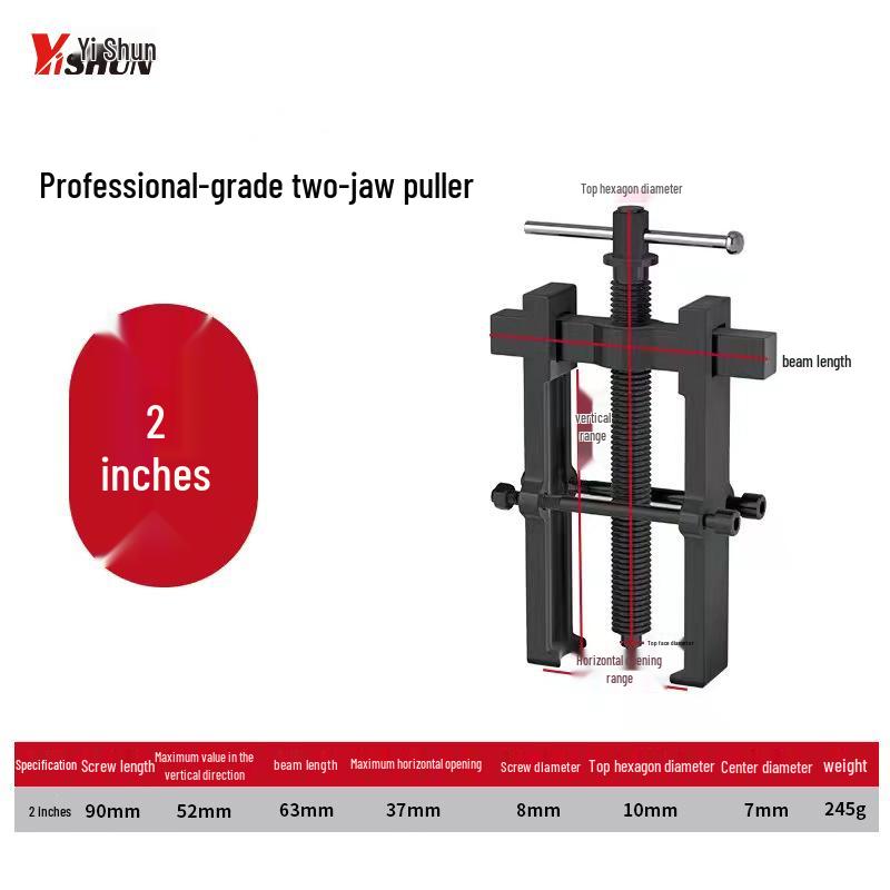 Two-Jaw Multi-Function Bearing Puller for Shaft and Wheel Disassembly