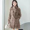 Autumn Winter Women's Faux Fur Coat New Mid-length Imitation Mink Coat Large Size Loose Soft Comfortable Fur Jacket 3XL