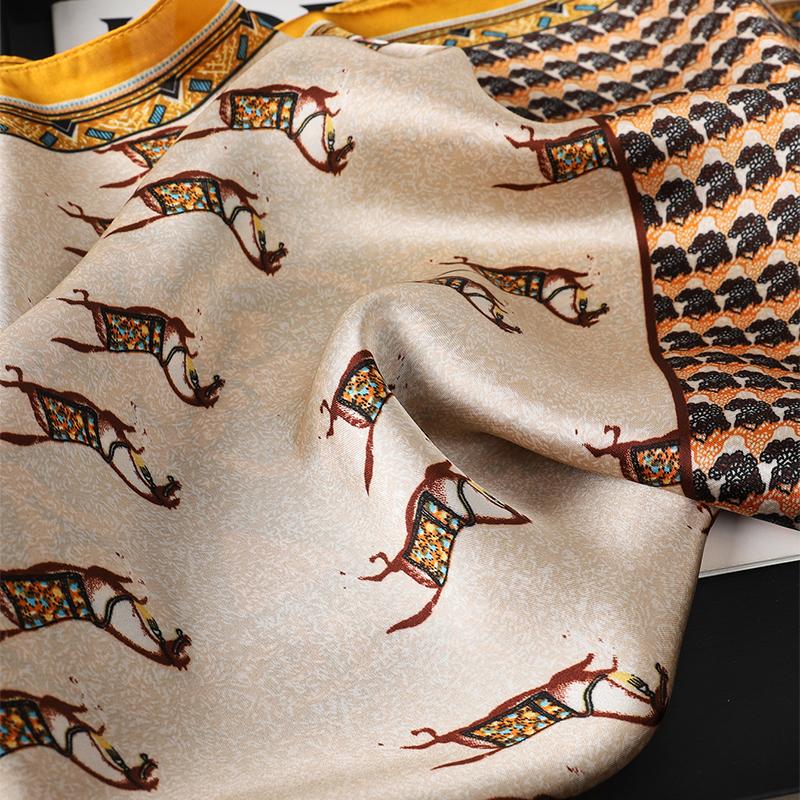 Square Silk Scarf for Women, 70x70cm Bandana, Printed, For The Neck, Office,Hair, Hand, BandanaHead Covering