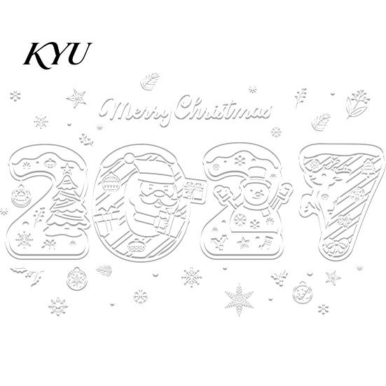 New Year 2027 Party Decor 4PCS Christmas Static Window Clings, Nordic Snow Town Holiday Home Accents Snowflake Stickers, Reusable Glass Decals