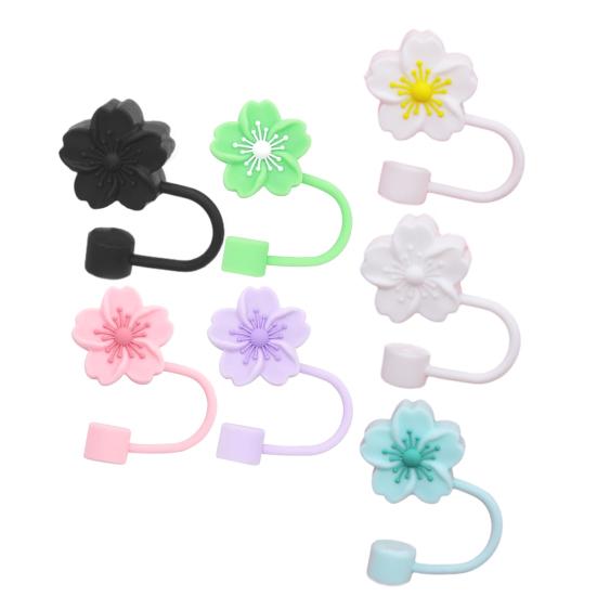 4/7 шт., силиконовые чехлы для соломинок с цветами, пылезащитная крышка для стакана на 20–40 унций, пищевой многоразовый соломенный топпер, аксессуар для соломы без пыли