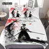 Samurai Duvet Cover Set Sunset Japanese Samurai Quilt Cover Scenery Silhouette Comforter Cover King Size 2/3pcs Twin Bedding Set