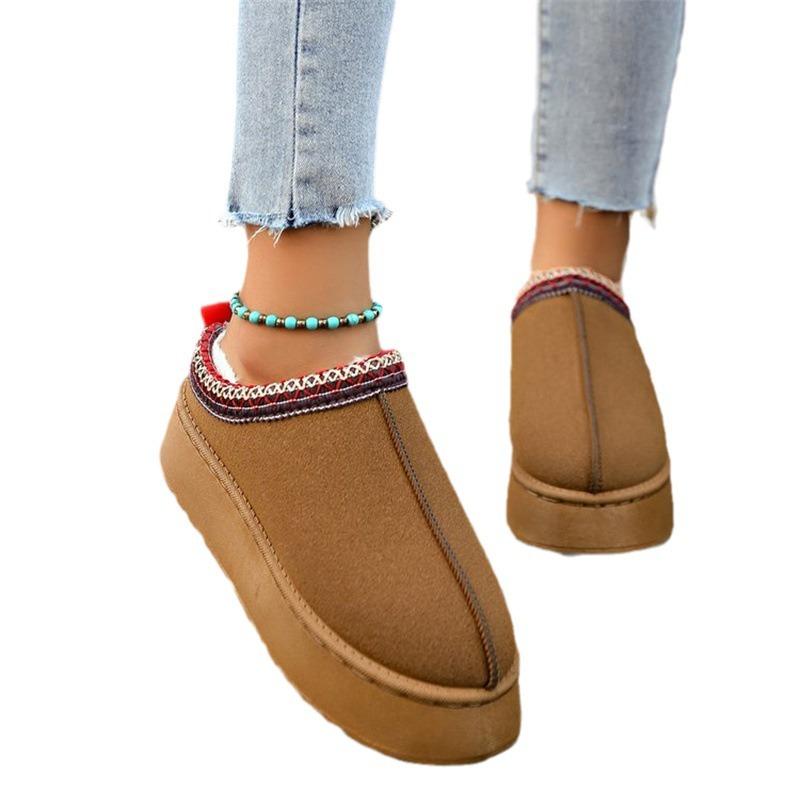 Хлопковые женские зимние новые импортные торговые тапочки большого размера с толстой подошвой без каблука Bao Head теплые пушистые повседневные женские полутапочки