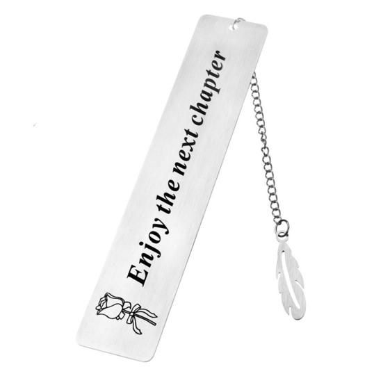 Закладка из нержавеющей стали с надписью, гладкая полированная цепочка в форме пера, подвеска с кисточкой, изысканный подарок на выпускной день учителя