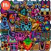 50 Pcs New Neon Personality Cartoon Car Computer Skateboard Suitcase Graffiti Sticker Shein