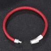 Fashion Bracelet Men Women Red Leather Bracelets Exquisite Snap Accessories Hand-Woven Jewelry Couples Gift