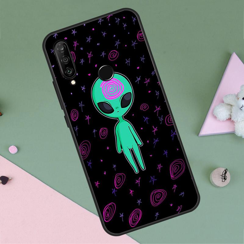 Alien Kawaii Art For Huawei P20 P40 Lite P60 P30 Pro Nova 5T 9 10 SE 12s 12i 11i Y90 Y70 Y60 Y61 Y72 Y91 Case