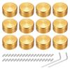 Uxcell 12pcs Foot Switch Toppers, Guitar Pedal Button Caps, Metal Foot Switch Top Covers for 38 Inch Guitar Effect Pedal Buttons, Yellow