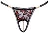 Cottelli LINGERIE - Delicate Floral Lace Thong with Pearls in the Crotch M/L