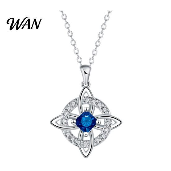 Celtic Knot Jewelry Necklace Witches Birthstone Sparkling Symbol Delicate Pendant Wiccan Spiritual Gift for Women Mom Wife Girlfriend Rhinestone